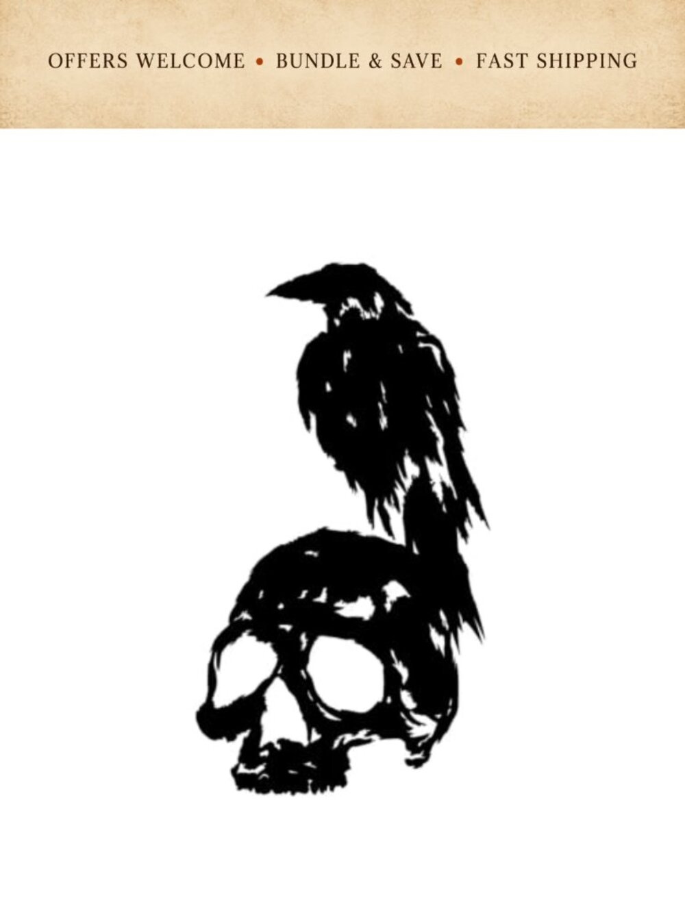 2Pc Skull Raven Gothic Vinyl Car Decal Sticker Waterproof